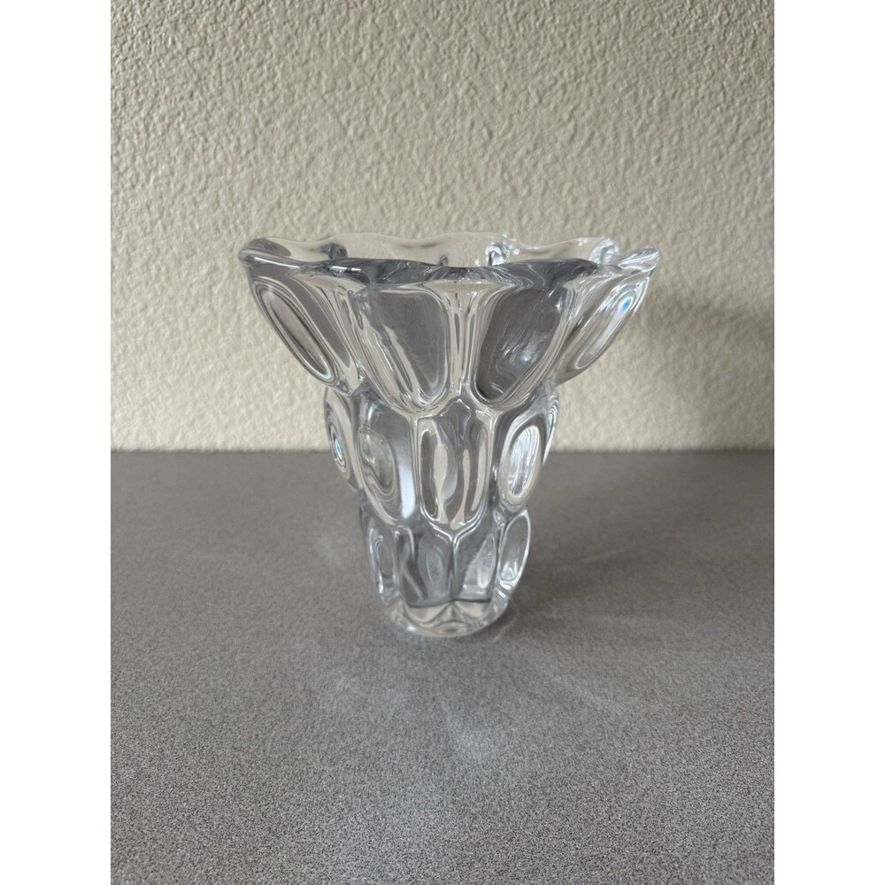 Vintage Vannes Le Châtel France Crystal Vase - Signed French Art Glass